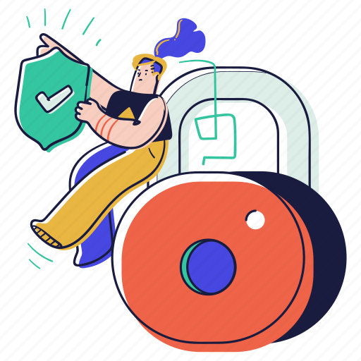 Security, accounts, lock, padlock, privacy, policy, shield illustration - Download on Iconfinder