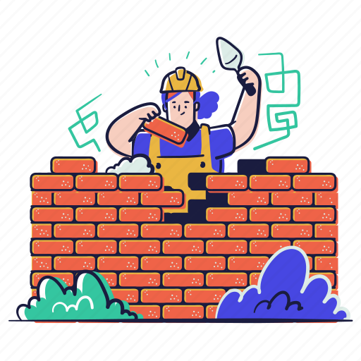 Security, construction, build, wall, safety, protection, firewall illustration - Download on Iconfinder