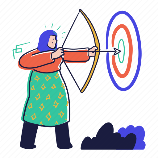 Sports, archery, bow, arrow, target, aim illustration - Download on Iconfinder
