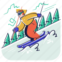 sports, skiing, ski, woman, travel, winter, mountain 