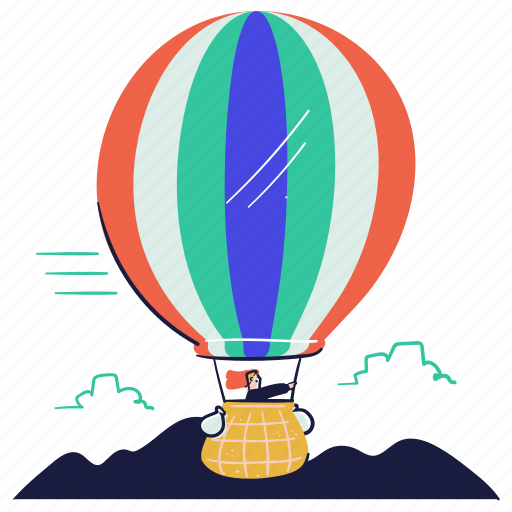 Travel, transportation, hot, air, balloon, travelling, international illustration - Download on Iconfinder