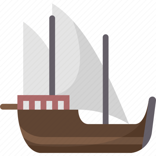 Caravel, ship, nautical, pirate, sailboat icon - Download on Iconfinder