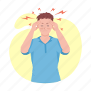 man with headache, post covid syndrome, migraine, virus