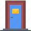 door, signboard, envelope, letter, post, office, delivery, postal, service 