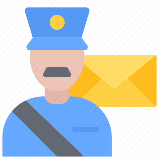 Postman, letter, envelope, man, uniform, post, office icon - Download on Iconfinder