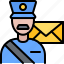 postman, letter, envelope, man, uniform, post, office, delivery, postal 
