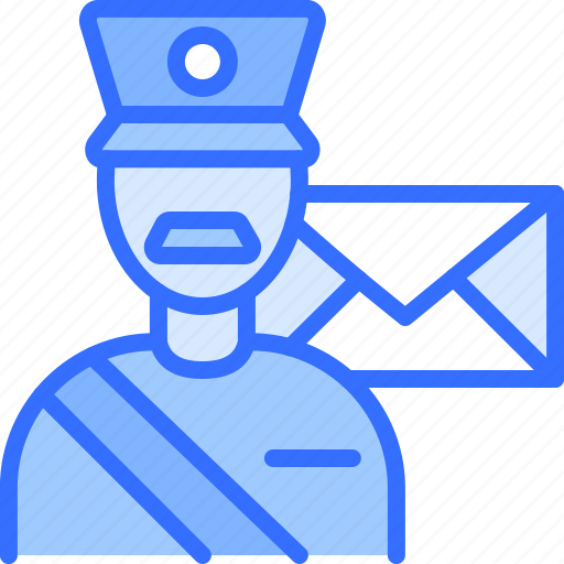 Postman, letter, envelope, man, uniform, post, office icon - Download on Iconfinder