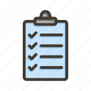 checklist, list, document, clipboard, task