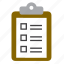 checklist, document, form, inventory, list, report, task 