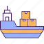 cargo boat, mail boat, maritime shipment, water freight, cargo ship 