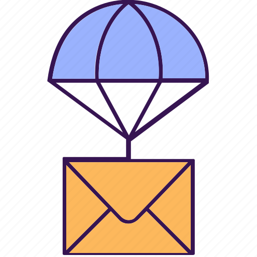 Air balloon mail, parachute email, parachute mail, air balloon delivery, air balloon email icon - Download on Iconfinder