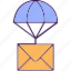 air balloon mail, parachute email, parachute mail, air balloon delivery, air balloon email 