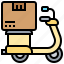 delivery, parcel, postal, scooter, service 