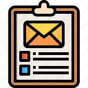 letter, document, files, checklist, clipboard