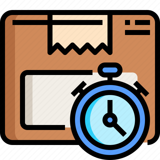 Box, package, product, clock, shipping, delivery, time icon - Download on Iconfinder