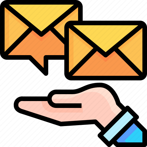Email, envelope, hand, message, communications icon - Download on Iconfinder
