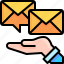 email, envelope, hand, message, communications 