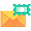 mail, envelope, letter, communication, stamp 