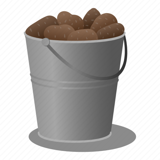 Bucket, cartoon, food, full, hand, paper, potato icon - Download on Iconfinder