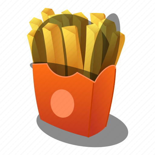 Cartoon, food, french, fries, paper, potato, yellow icon - Download on Iconfinder