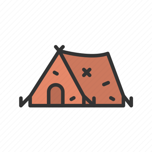 Tent, no house, no water, fire, aid, support, job search icon - Download on Iconfinder