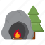 cave, fire, ancient, nature 