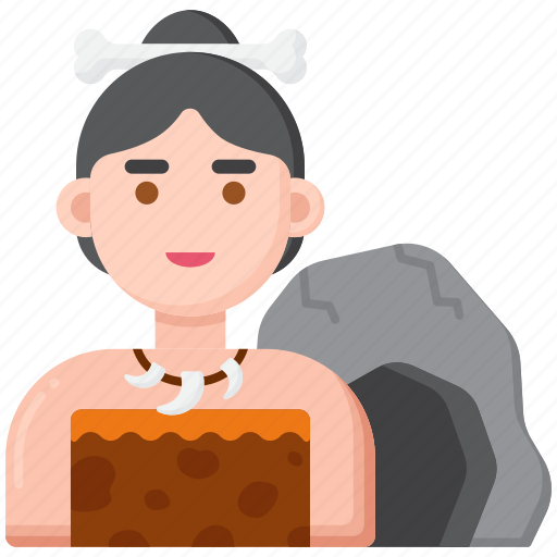 Cavewoman, woman, cave, prehistory icon - Download on Iconfinder