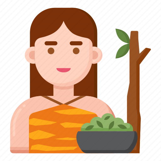 Gatherer, female, woman, prehistory icon - Download on Iconfinder