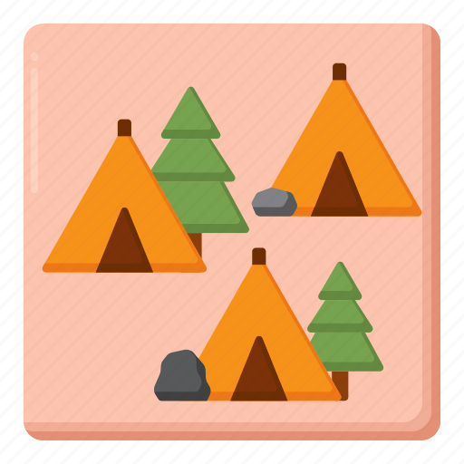 Settlement, map, tent icon - Download on Iconfinder