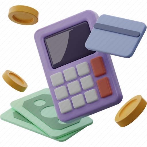 Calculator, and, money, finance 3D illustration - Download on Iconfinder
