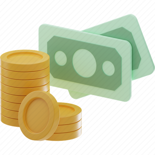 Coin, and, money, icon, cash, finance 3D illustration - Download on Iconfinder