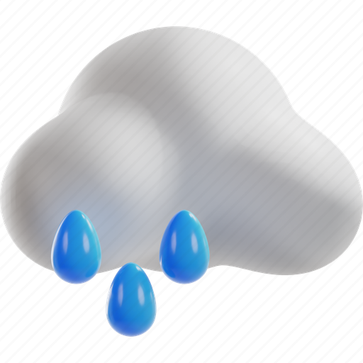 Rainy, cloud, weather 3D illustration - Download on Iconfinder