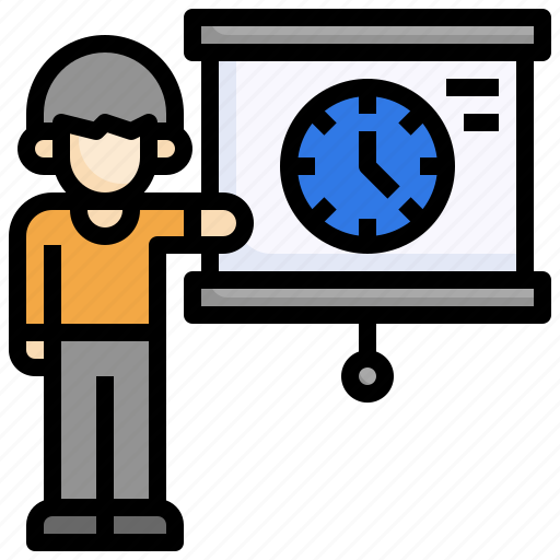 Clock, time, presentation, business, finance icon - Download on Iconfinder