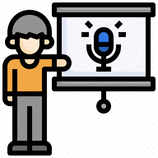 Microphone, presentation, mic, communications, people icon - Download on Iconfinder