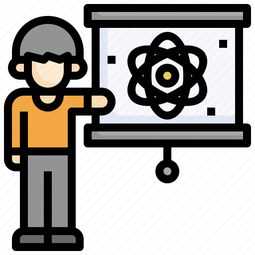 Science, presentation, chemistry, education, atom icon - Download on Iconfinder