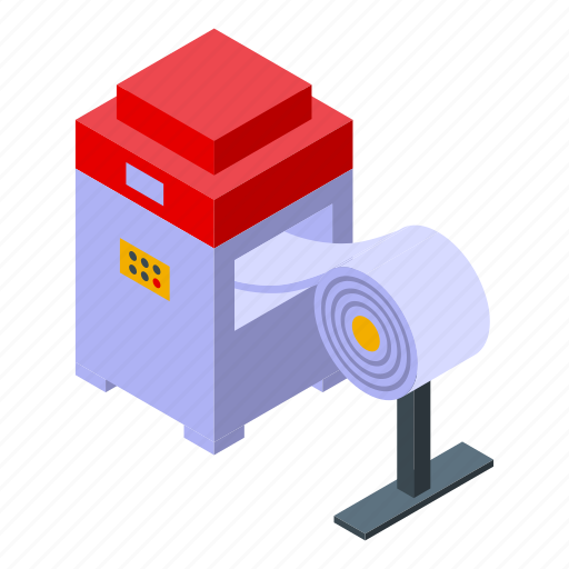Paper, press, machine, isometric icon - Download on Iconfinder