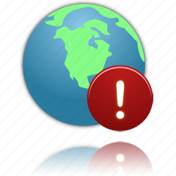 Globe, warning, world, earth, global, alert, notification icon - Download on Iconfinder