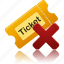 ticket, remove, delete 