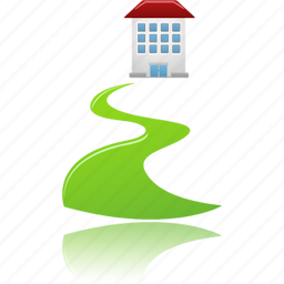 House, real estate, direct, way, walkway, home, building icon - Download on Iconfinder