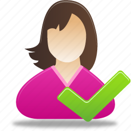 Student, girl, female, accept, user icon - Download on Iconfinder