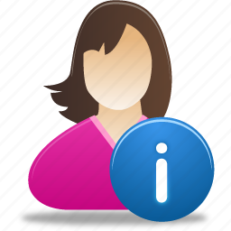 Info, female, user, student, girl, female user info icon - Download on Iconfinder