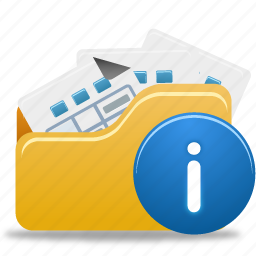 Info, folder, folder info, open, open folder icon - Download on Iconfinder