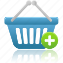 basket, add, shopping, buy, plus, ecommerce, cart, webshop, business