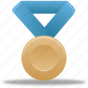blue, metal, bronze, winner, prize, award, reward