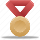 metal, red, bronze, winner, prize, award, reward