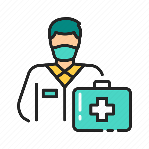 Doctor, emergency, healthcare, man, quarantine, suitcase icon - Download on Iconfinder