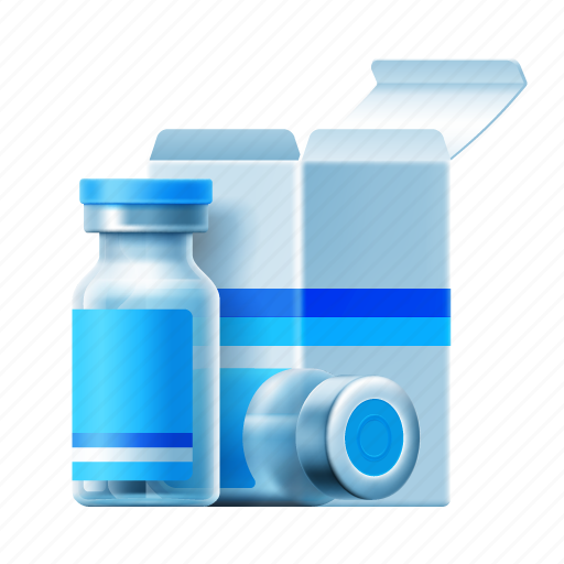 Vaccine, bottle, pack, 3d, glass icon - Download on Iconfinder