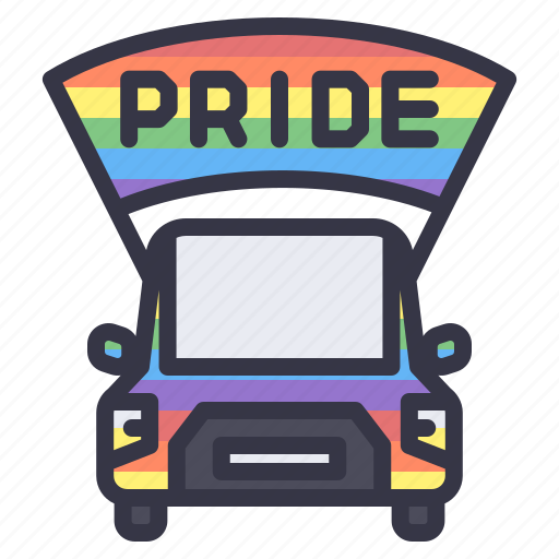 Lgbt, pride, celebration, car, truck, march, marching icon - Download on Iconfinder