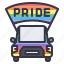 lgbt, pride, celebration, car, truck, march, marching 