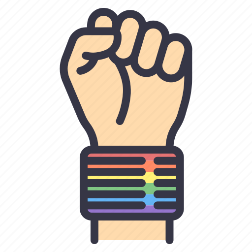Lgbt, pride, celebration, culture, hand, fist, wristband icon - Download on Iconfinder
